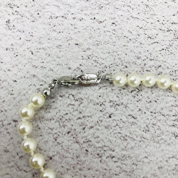 NWT Vivienne westwood Silver Orb Pearl Choker Necklace - Picture 6 of 11